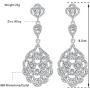 mecresh Wedding Teardrop Dangle Crystal Rhinestone Chandelier Earrings for Brides/Birthday/Party/Dinner Gift