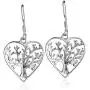 Romantic Heart Shape Tree of Life .925 Sterling Silver Dangle Earrings Romantic Heart Shape Tree of Life .925 Sterling Silver Dangle Earrings