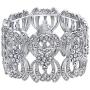 BriLove Womens Wedding Bridal Crystal Art Deco Leaf Tennis Stretch Bracelet