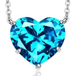 FORECHIC 925 Sterling Silver Birthstone Necklaces for Women Heart Pendant Necklaces for Women Birthday