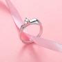 SILVERCUTE Sterling Silver Open Ring Finger Jewelry Vintage Style 3D Animal Crescent Moon Cat/Hollow Kitty/Bulldog/Pearl Cat Ear Statement Ring,Adjustable Size 6 to 12