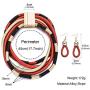 Lilbetter-Club African Style Womens Weave Multilayer Boho Big Choker Statement Necklace Short Collar Gold Necklace Earring for Women Fashion Jewelry Set