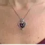 Heart Pendant Necklace - New Heart and Flame Design with Crystals from Swarovski - Womens and Girls Jewelry - Fuchsia Colored Crystal Heart Shaped Pendant Necklace Heart Pendant Necklace - New Heart and Flame Design with Crystals from Swarovski - Womens and Girls Jewelry - Fuchsia Colored Crystal Heart Shaped Pendant Necklace