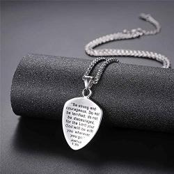 U7 Shield of Faith/Inspirational Pendant Chain 22 Inch Joshua 1:9 Cross Amulet Necklace, Text Engrave Customizable, 3 Color Options