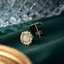 PPJew Gold Plated Opal Sunflower Earrings for Women Girls Sunflower Jewelry Gift for Girlfriend Wife Mother Daughter