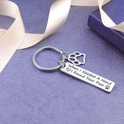 Eigso Paw Print Keychain When I Needed A Hand I Found Your Paw Jewelry Dog Lovers(Found Your paw KR)