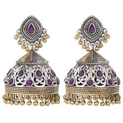 Aheli Tribal Muse Collection Antique Oxidized Indian Jhumki Earrings for Women Wedding Traditional Ethnic Fashion Jewelry