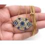 Gold Evil Eye Lariat Necklace for Women 18K Gold Plated Sliding Adjustable Chain Novel Jewelry