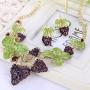 EVER FAITH Womens Austrian Crystal Sweet Strawberry Leaf Necklace Earrings Set