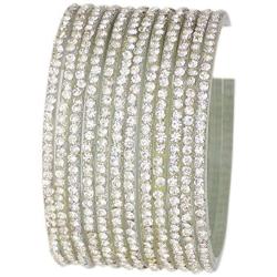 JDZ COLLECTION Indian Glass Bangles Set Jewelry for Womens & Girls Bollywood Bangles Set Bridal Ethnic Wedding Partywear Costume Match CZ Stone Glass Bangles Set of 12 Silver