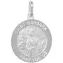 Sterling Silver St Barbara Medal Necklace 3/4 inch Round Italy 0.8mm Chain