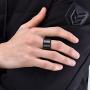 King Will Basic 15MM Wedding Band for Men Tungsten Carbide Engagement Ring Comfort Fit Beveled Edges/Stepped Edges