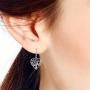 Romantic Heart Shape Tree of Life .925 Sterling Silver Dangle Earrings