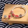 AIEGNOS 925 Sterling Silver Jewelry Red Octopus Charms Beads Gifts for Women Girls Fit European Charms Bracelet