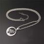 U7 Wolf Necklace with Adjustable Spiga Chain Stainless Steel Round Hollow Pendant