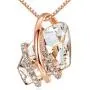 Leafael Wish Stone Pendant Necklace with Birthstone Crystal, 18K Rose Gold Plated/Silvertone, 18'' + 2''