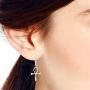 Egyptian Ankh Symbol of Life Cross .925 Sterling Silver Dangle Earrings