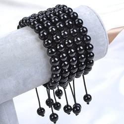 Massive Beads Natural Healing Power Gemstone Crystal Beads Unisex Adjustable Macrame Bracelets 8mm