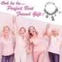 Lola Bella Gifts Crystal '' Keep the Faith'' Pink Ribbon Breast Cancer Awareness Charm Bracelet with Gift Box