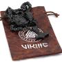 YANGFJcor Retro Viking Mens Wolf Head Mjolnir Necklace,Nordic Celtic Thors Hammer Pendant, Men Titanium Steel Square Black King Chain Pagan Amulet Jewelry Gift