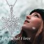 PELOVNY Snowflake Necklace for Women Sterling Silver Celtic Knot CZ Pendant Frozen Snowflake Jewelry Gift for Snow Lover Girlfriend 18 inches Chain