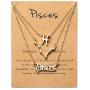 PANTIDE 3Pcs Constellation Zodiac Layer Necklaces for Women Girls, Retro Gold Plated 12 Constellation Pendant Necklace Exquisite Letter Horoscope Old English Zodiac Sign Necklace Jewelry Birthday Gift