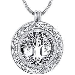 Celtic Tree of Life Urn Necklace for Ashes - Cremation Jewelry Memorial Keepsake Pendant,Mother’s Day Keepsake for Dad Sister Grandma Daughter Mom - Funnel Kit Included