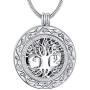 Celtic Tree of Life Urn Necklace for Ashes - Cremation Jewelry Memorial Keepsake Pendant,Mother’s Day Keepsake for Dad Sister Grandma Daughter Mom - Funnel Kit Included