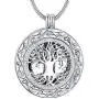 Celtic Tree of Life Urn Necklace for Ashes - Cremation Jewelry Memorial Keepsake Pendant,Mother’s Day Keepsake for Dad Sister Grandma Daughter Mom - Funnel Kit Included