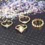 BERYUAN Women Rings Set Knuckle Rings Gold Stacking Rings for Girls and Teens Cute Jewelry Rings Size 4 5 6 7 8（13pcs）