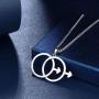 Beautlace LGBT Necklaces/Earrings Silver/18K Gold/Black Gun Plated Gay Pendant/Stud Earrings Male Symbol Necklace/Studs Jewelry Gifts for Men