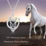 CHENGHONG Lucky Horseshoe Necklace 925 Sterling Silver Cute Animal Horse Pendant Necklace Jewelry Gift for Women Girls