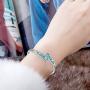 Menton Ezil Love Encounter Crystals Bangle Bracelets White Gold Plated Adjustable Hinged Jewelry