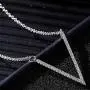 ZLXPRO V Necklace Chevron Pendant CZ Sterling Silver Choker Initial Jewelry Gift for Women Girls 16''+2''