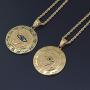 Moca Jewelry Hip-Hop Ancient Egyptian Horus Eye Pendant Stainless Steel Chain Rhinestone Crystal Necklace for Men Women