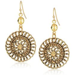 1928 Jewelry Gold-Tone Round Drop Earrings