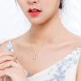 Meiniya S925 Sterling Silver Cat Necklace Matte Silver Cat Pendant Collarbone Necklace Women Charm Jewelry