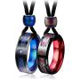 Aienid Couple Necklace Pendant,King Queen Tungsten Steel Pendant Necklace for Wedding