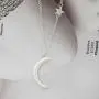Zoestar Fashion Copper Moon Star Pendant Necklace for Women and Girls Silver Simple Crescent Necklace Jewelry for Great Gift