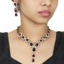 MUCH-MORE Indian Traditional Crytsal Necklace Earrings Set Ethnic Wedding Party Jewelry for Women