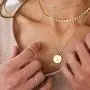 Disc Initial Necklaces for Women Girls,18K Gold Plated Round Disc Double Side Engraved Rose Flower Necklace Initial Adjustable Personalized Alphabet Letter Pendant for Women Disc Initial Necklaces for Women Girls,18K Gold Plated Round Disc Double Side Engraved Rose Flower Necklace Initial Adjustable Personalized Alphabet Letter Pendant for Women