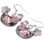 NEWEI Enamel Alloy Hen Chicken Earrings stud Dangle Unique Cut Fashion Animal Jewelry For Women Girls Gift Charms
