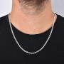 Mens 4mm Solid Sterling Silver .925 Curb Link Chain Necklace, Made in Italy