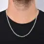 Mens 4mm Solid Sterling Silver .925 Curb Link Chain Necklace, Made in Italy