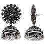 Royal Bling Tribal Muse Collection Oxidized Silver Tone Indian Jhumka Jhumki Earrings Jewelry for Women