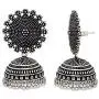 Royal Bling Tribal Muse Collection Oxidized Silver Tone Indian Jhumka Jhumki Earrings Jewelry for Women Royal Bling Tribal Muse Collection Oxidized Silver Tone Indian Jhumka Jhumki Earrings Jewelry for Women