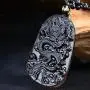 ASGIFT Unique Gifts for Men Women, Black Obsidian Charms Necklace, Healing Crystal Stone Pendant ASGIFT Unique Gifts for Men Women, Black Obsidian Charms Necklace, Healing Crystal Stone Pendant