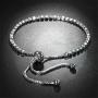 MRSXXNTY White Gold Plated Cubic Zirconia Adjustable Tennis Bracelet for Women Girls Fashion Jewelry Gift for Women Girls