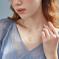 Yafeeso Solid 14K Gold Heart Necklace for Women Girls Double Heart Pendant Necklace for Anniversary Mothers Day Couple Jewelry Gifts for Her, 16+2 Inch