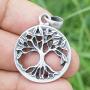 Norse Viking Jewelry Celtic Yggdrasil Tree of life Bonsai Pagan silver pewter Mens pendant necklace charm Protection Amulet for men women boys girls Unisex